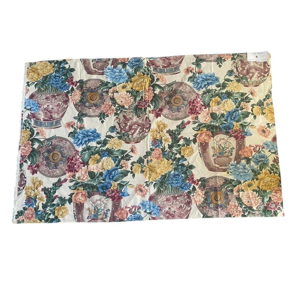 Etro floral fabric vintage swatch Floral Vase Italy 1 yard x 54” wide
